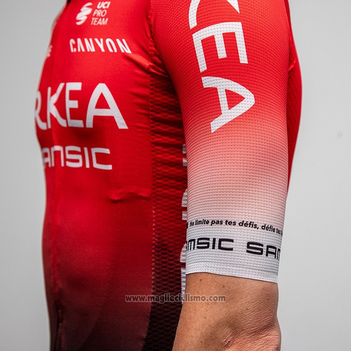 2022 Abbigliamento Ciclismo Arkea Samsic Rosso Nero Manica Corta e Salopette